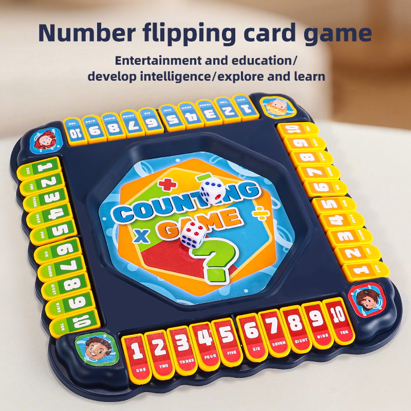 Board Game Arena - Blue Number Flip Tabletop Game Parent-Child