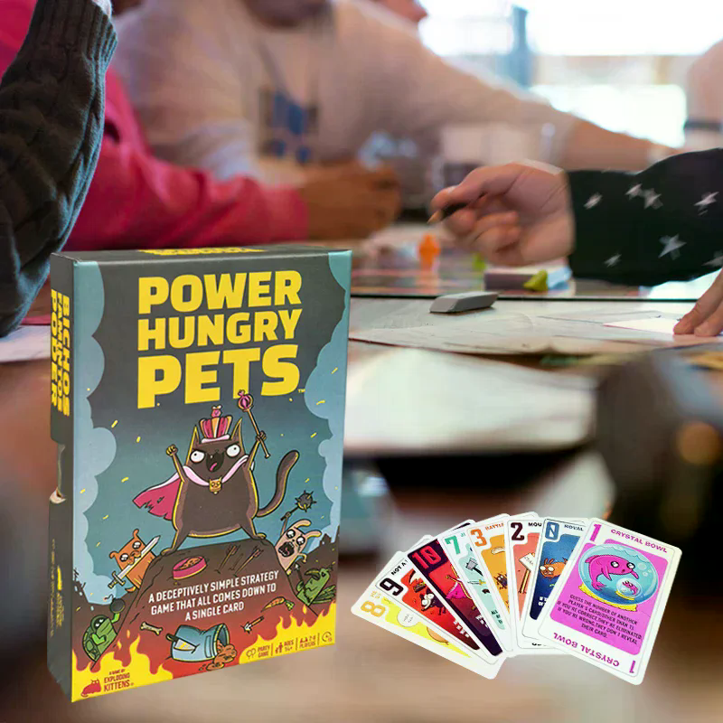 Board Game Strategi - Power Hungry Pets Card Game Family