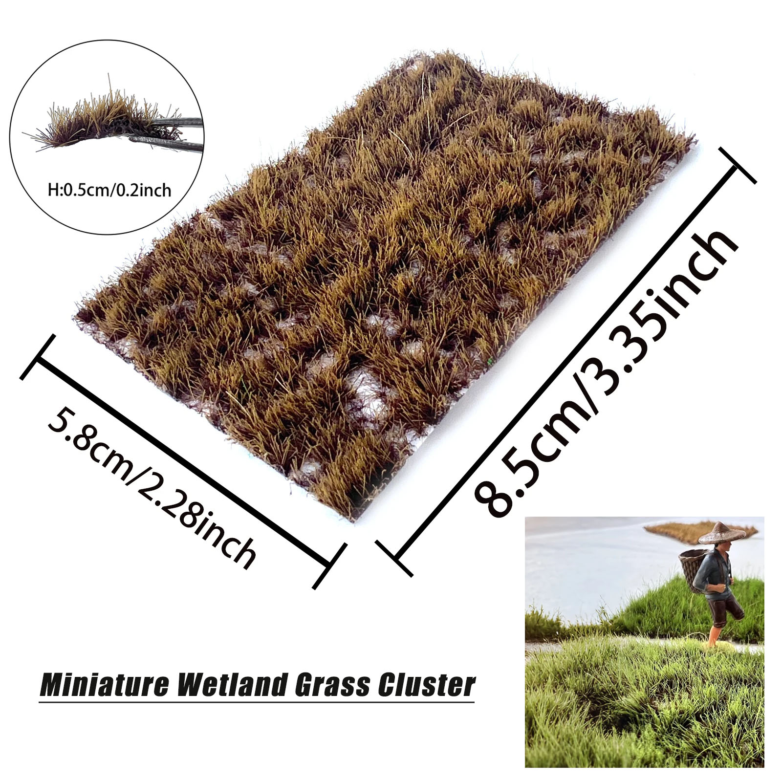 Board Game Ww2 - 5mm Miniature Wetland Grass Cluster Artificial