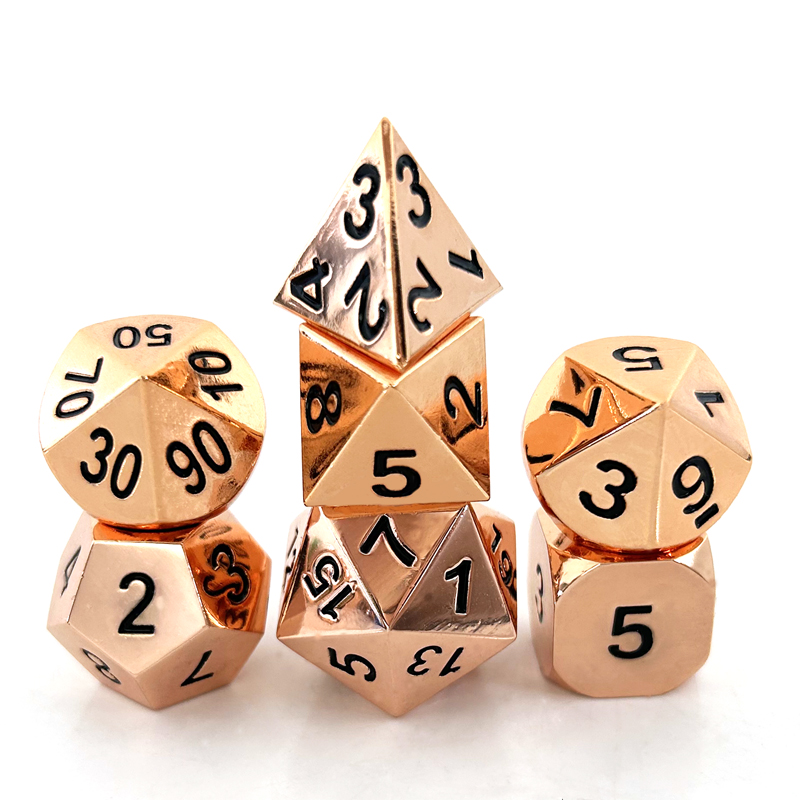 Board Game Digital - 7PCS Metal Polyhedral Dices Set High