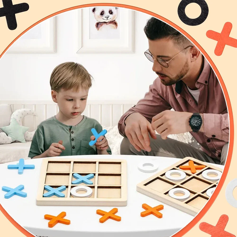 Wooden XO Tic Tac Toe Game Min - Board Game Education ulasan dan harga
