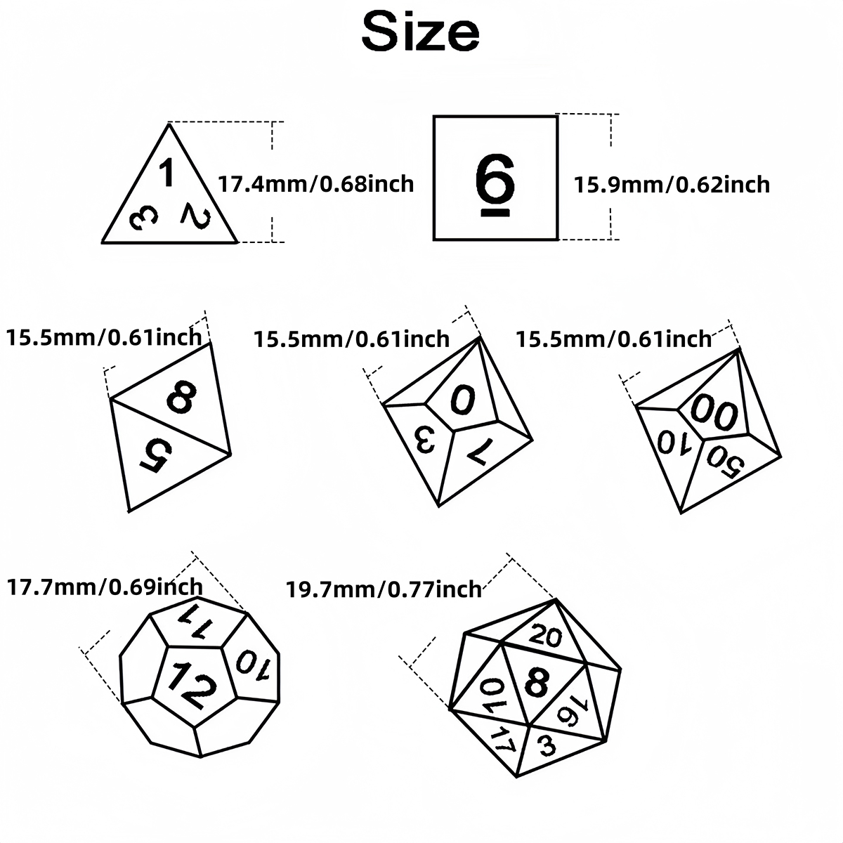 DND Dice Set 7pcs Mixing Color - Board Game Arena ulasan dan harga
