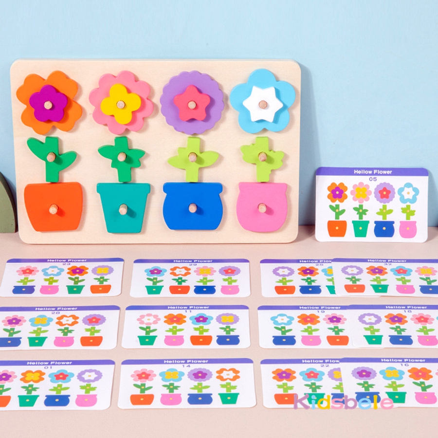 Montessori DIY Wooden Flower P - Board Game Design ulasan dan harga