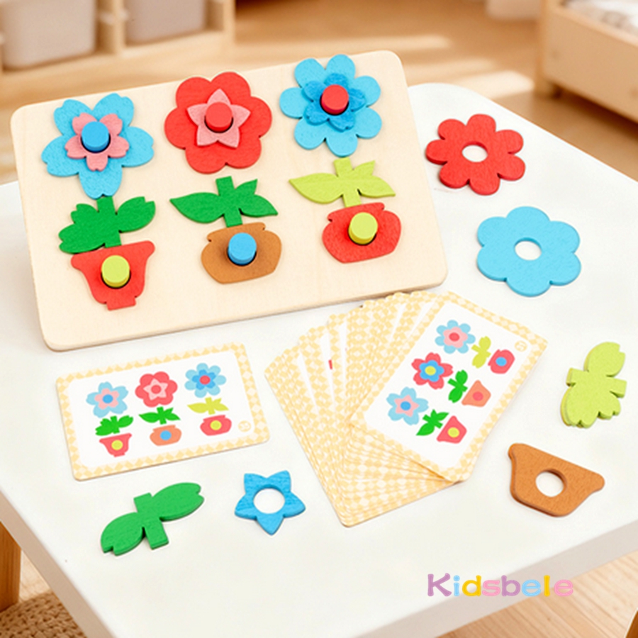 Montessori DIY Wooden Flower P - Board Game Design ulasan dan harga
