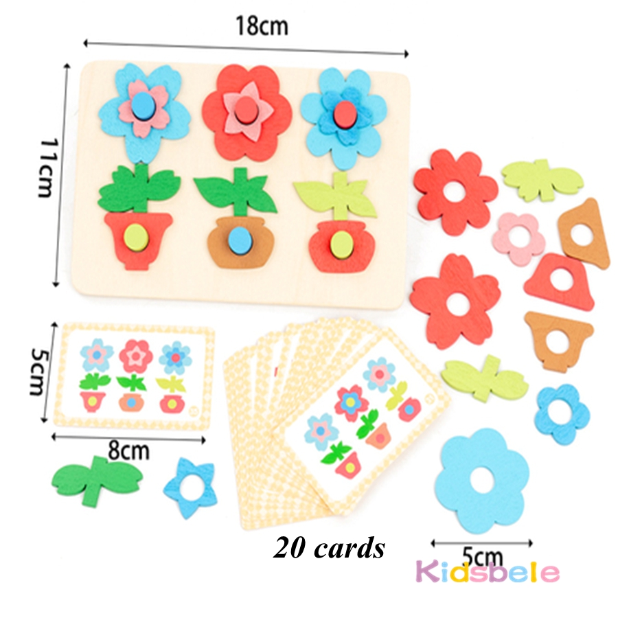 Montessori DIY Wooden Flower P - Board Game Design ulasan dan harga