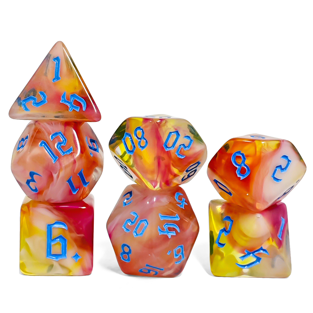 7Pcs Sunset Swirl Polyhedral D - Dice Set Polyhedral ulasan dan harga