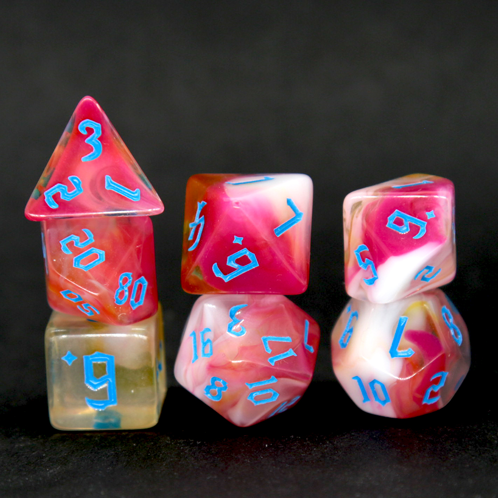 7Pcs Sunset Swirl Polyhedral D - Dice Set Polyhedral ulasan dan harga