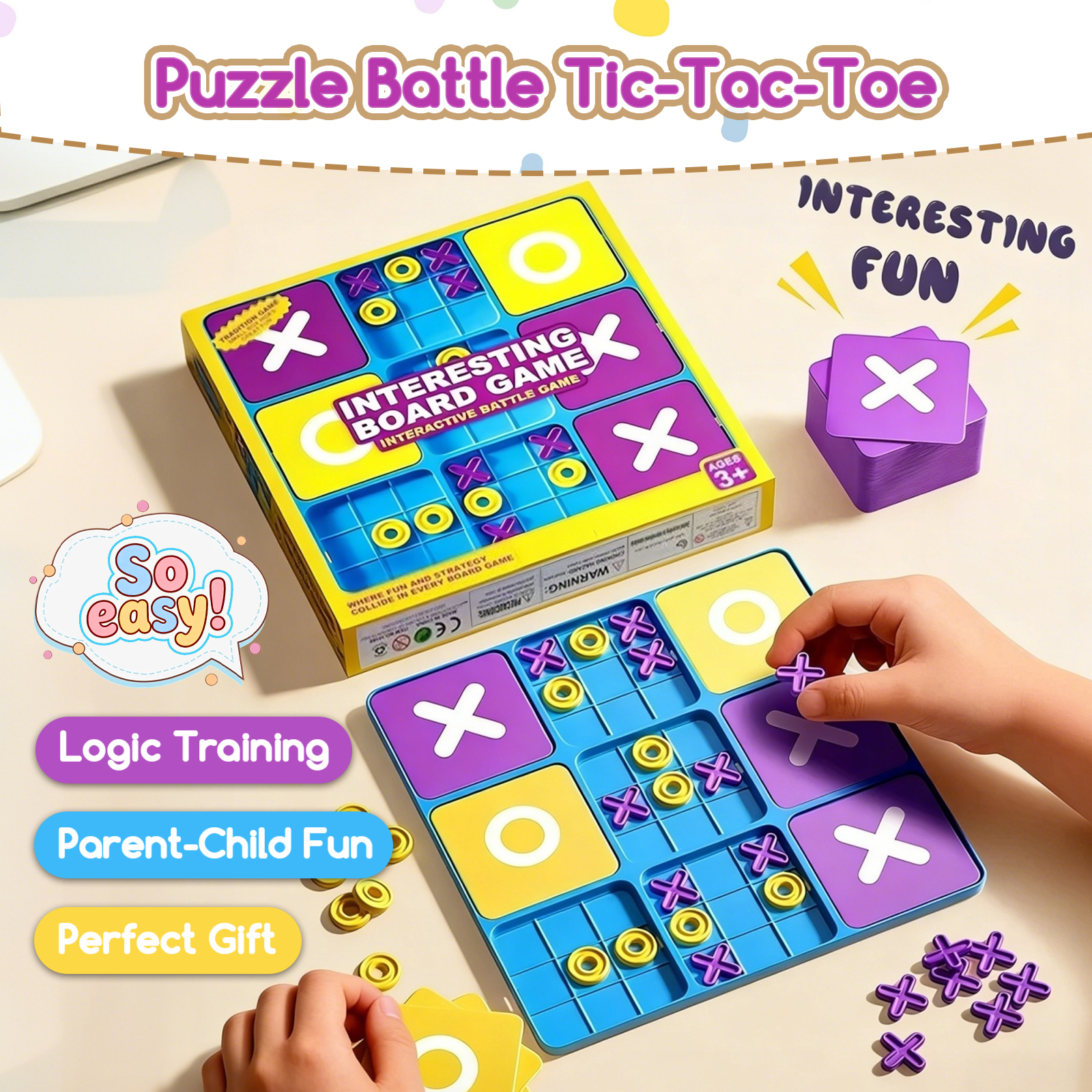 Fun Tic-Tac-Toe Board Game Kid - Board Game Strategi ulasan dan harga