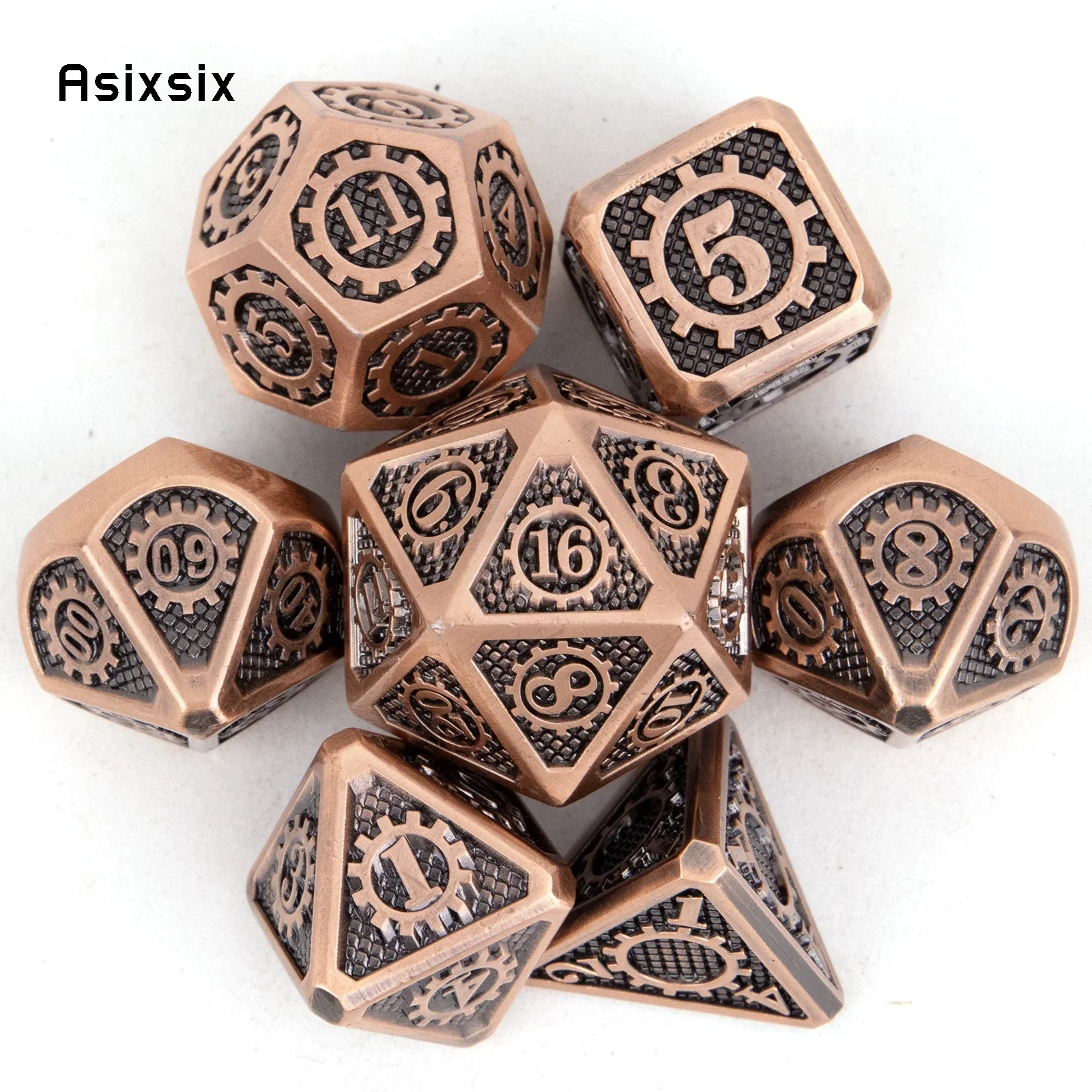 7 Pcs Yellow Black Gear Wheel  - Dice Set Polyhedral ulasan dan harga