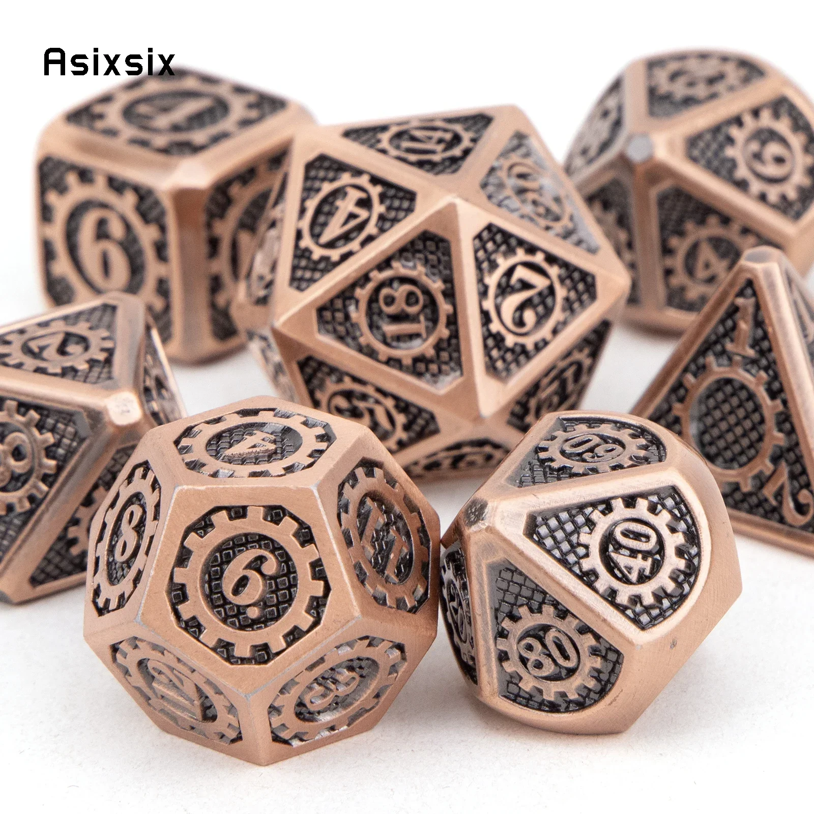 7 Pcs Yellow Black Gear Wheel  - Dice Set Polyhedral ulasan dan harga