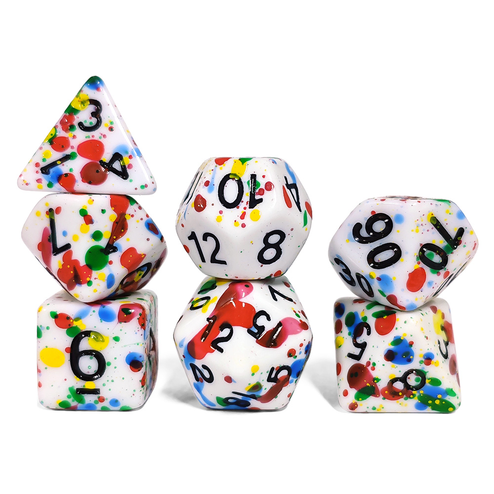 Paint Splatter Dice Set - 7PCS - Dice Set Polyhedral ulasan dan harga