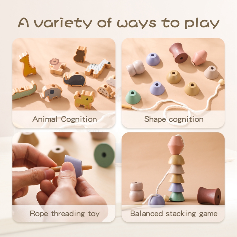 Baby Animal Threading Toys Woo - Board Game Nature ulasan dan harga