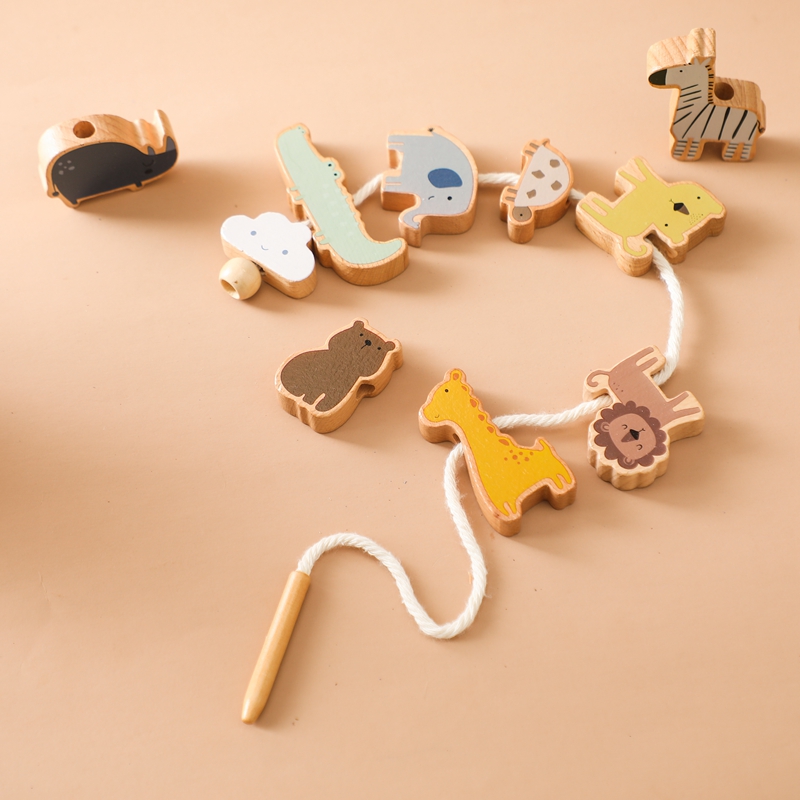 Baby Animal Threading Toys Woo - Board Game Nature ulasan dan harga