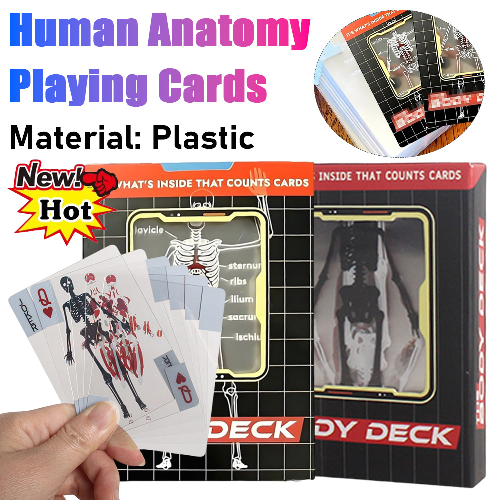 1-3PCS Human Anatomy Poker Car - Board Game With Chips ulasan dan harga