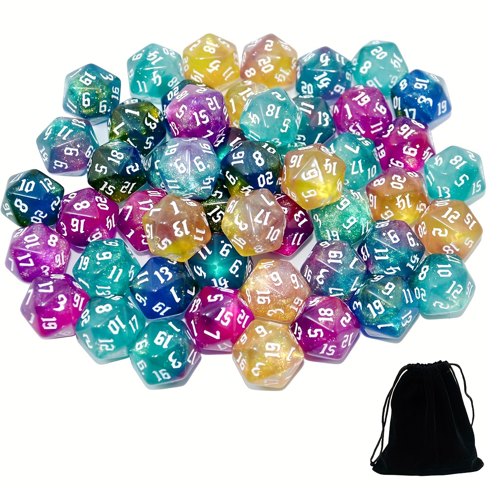 D20 Dice Set Two tone glitter/ - Dice Set Polyhedral ulasan dan harga