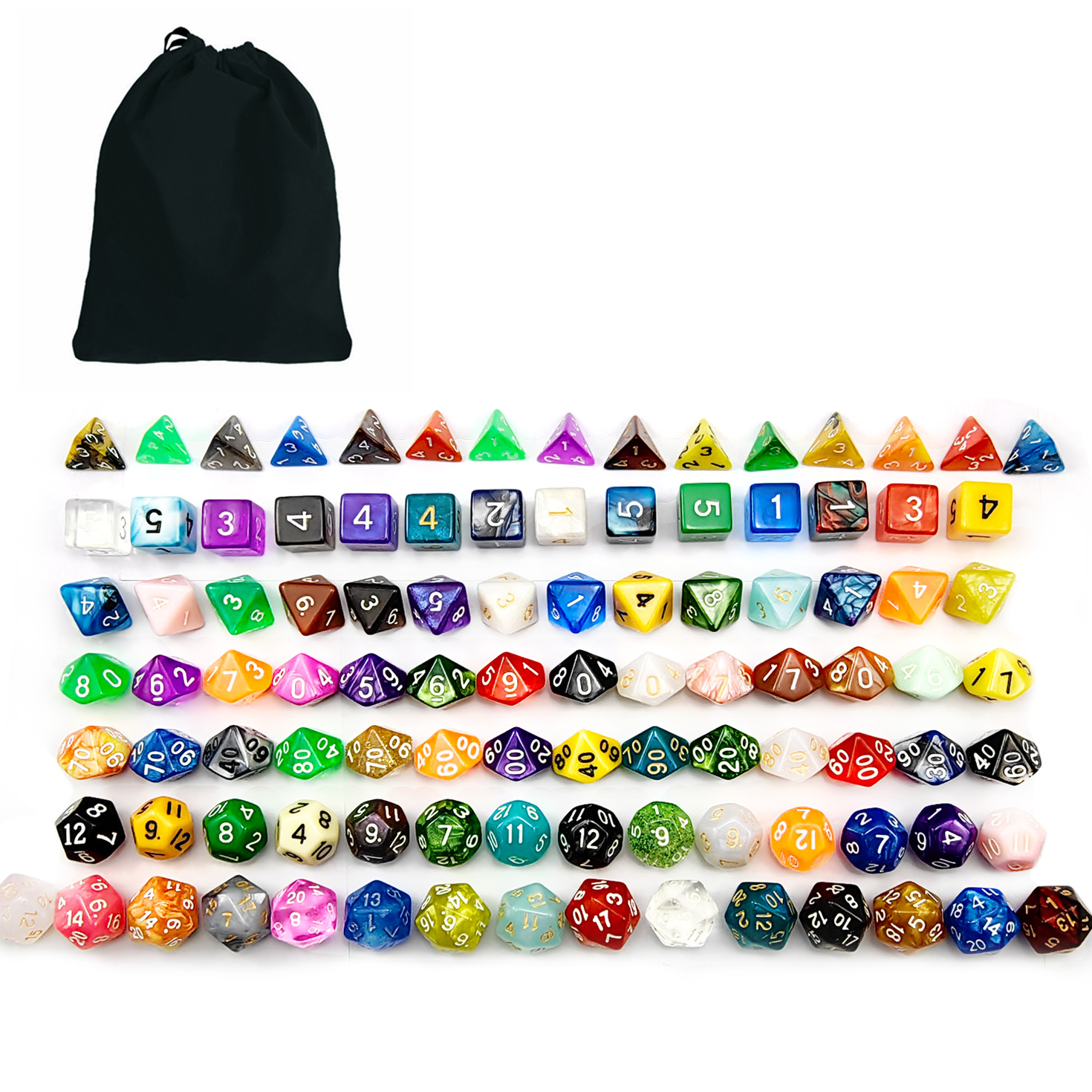 Bescon 100pcs Big Set of Rando - Dice Set Polyhedral ulasan dan harga