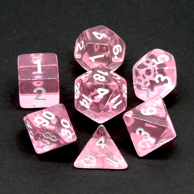 Clear Transparent Pink Polyhed - Dice Set Polyhedral ulasan dan harga