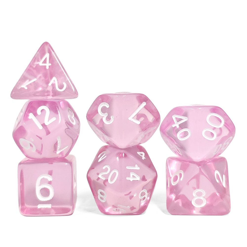 Clear Transparent Pink Polyhed - Dice Set Polyhedral ulasan dan harga