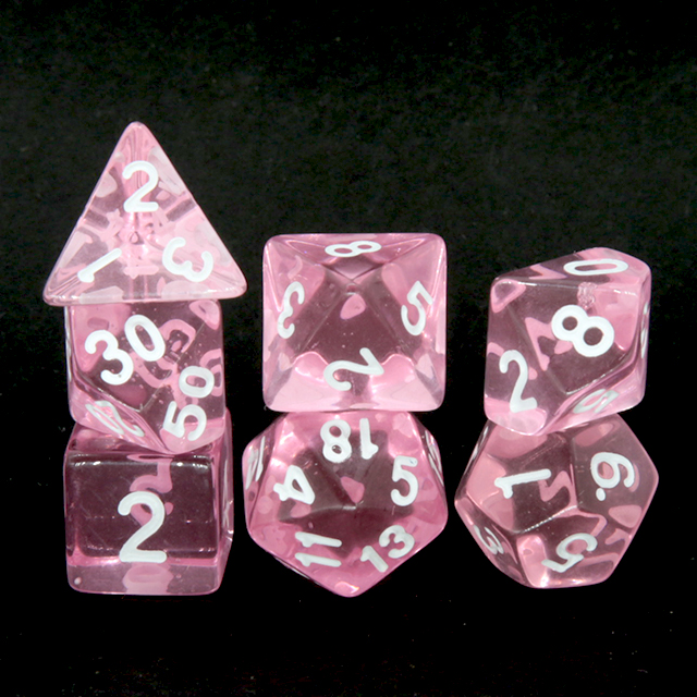 Clear Transparent Pink Polyhed - Dice Set Polyhedral ulasan dan harga
