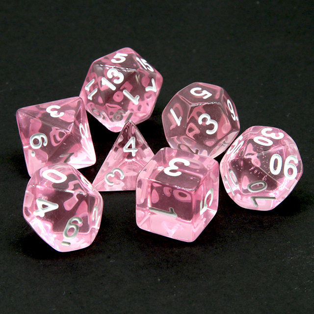 Clear Transparent Pink Polyhed - Dice Set Polyhedral ulasan dan harga