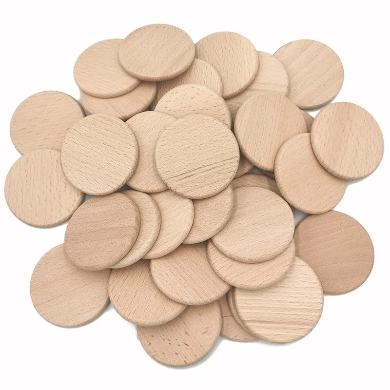 50PCS Round Unfinished Wood Cu - Board Game With Chips ulasan dan harga
