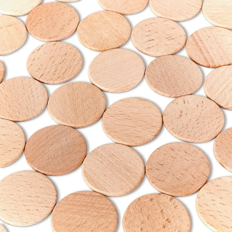 50PCS Round Unfinished Wood Cu - Board Game With Chips ulasan dan harga
