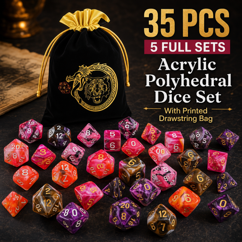 DND 5 Sets 35 pcs Polyhedral D - Dice Set Polyhedral ulasan dan harga
