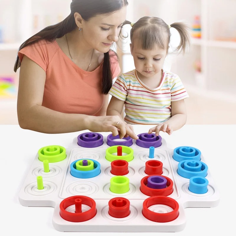 Montessori Stacking Ring Board - Board Game Education ulasan dan harga