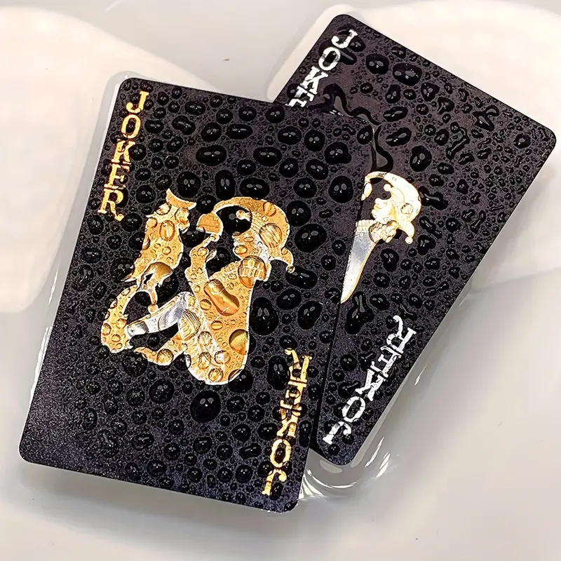 Color Black Gold Playing Card  - Board Game With Chips ulasan dan harga