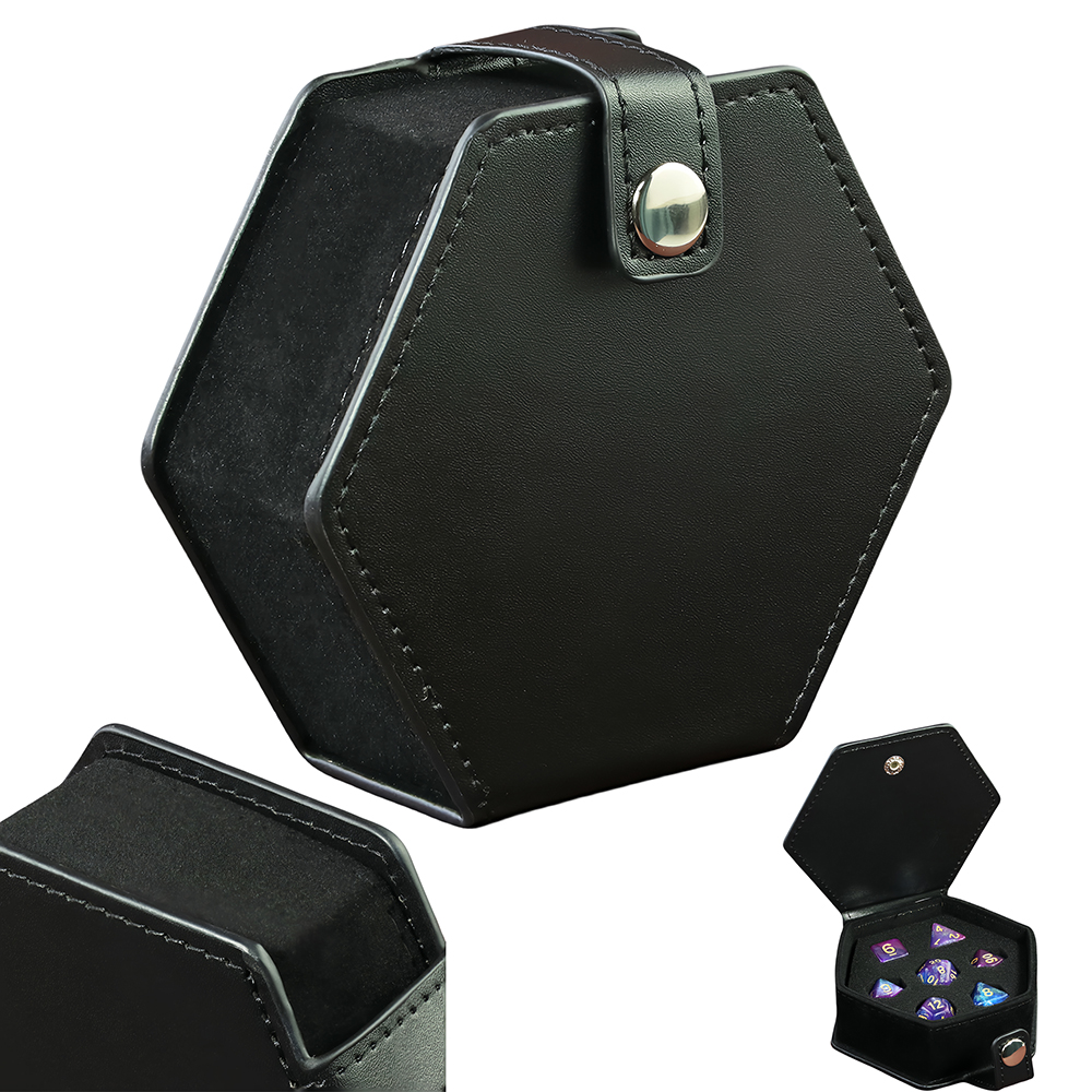 Black Leather Box DND Dice Cas - Board Game With Chips ulasan dan harga
