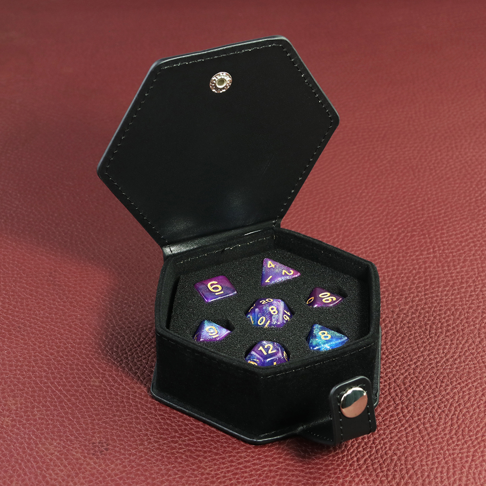 Black Leather Box DND Dice Cas - Board Game With Chips ulasan dan harga