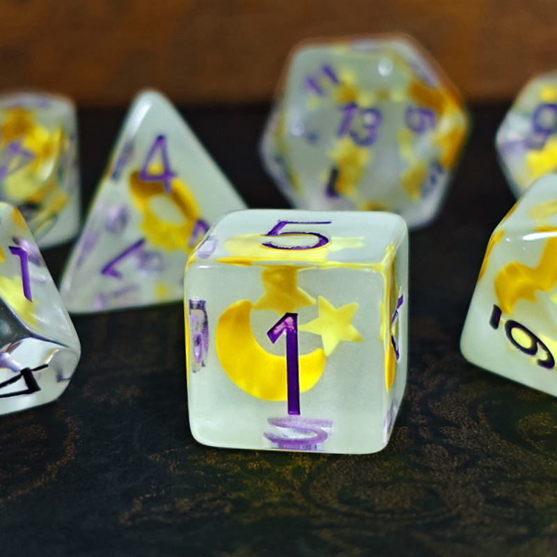 7pcs/set Luminous Polyhedral D - Dice Set Polyhedral ulasan dan harga