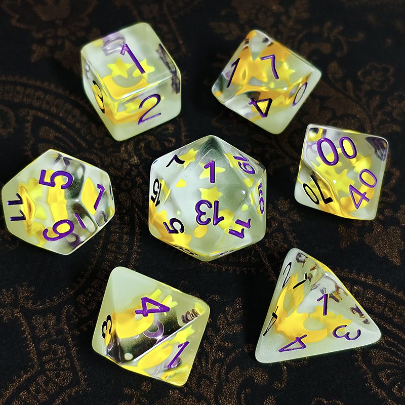 7pcs/set Luminous Polyhedral D - Dice Set Polyhedral ulasan dan harga