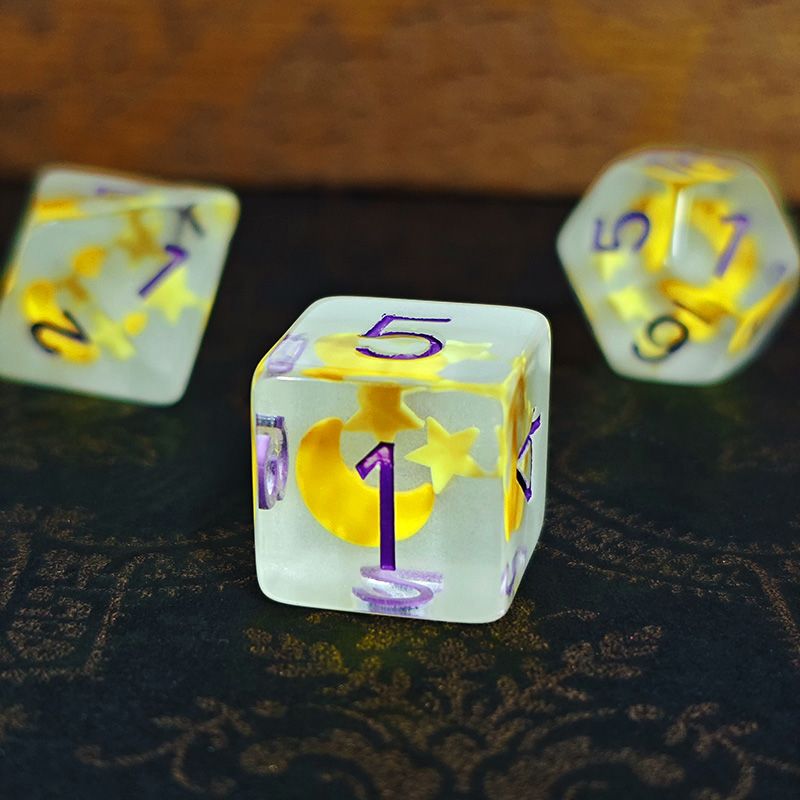 7pcs/set Luminous Polyhedral D - Dice Set Polyhedral ulasan dan harga