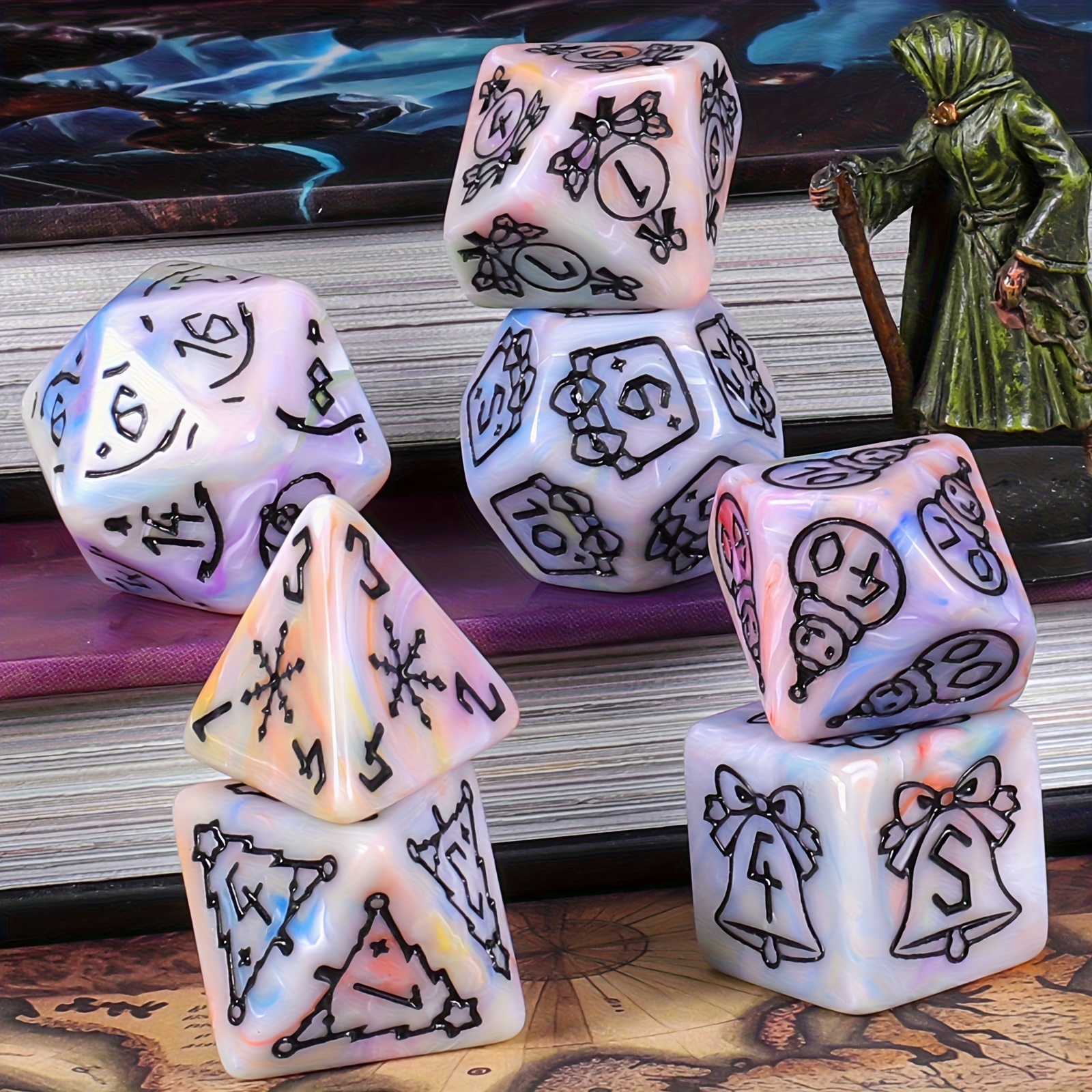 DND Dice Set -7pc Christmas Po - Dice Set Polyhedral ulasan dan harga