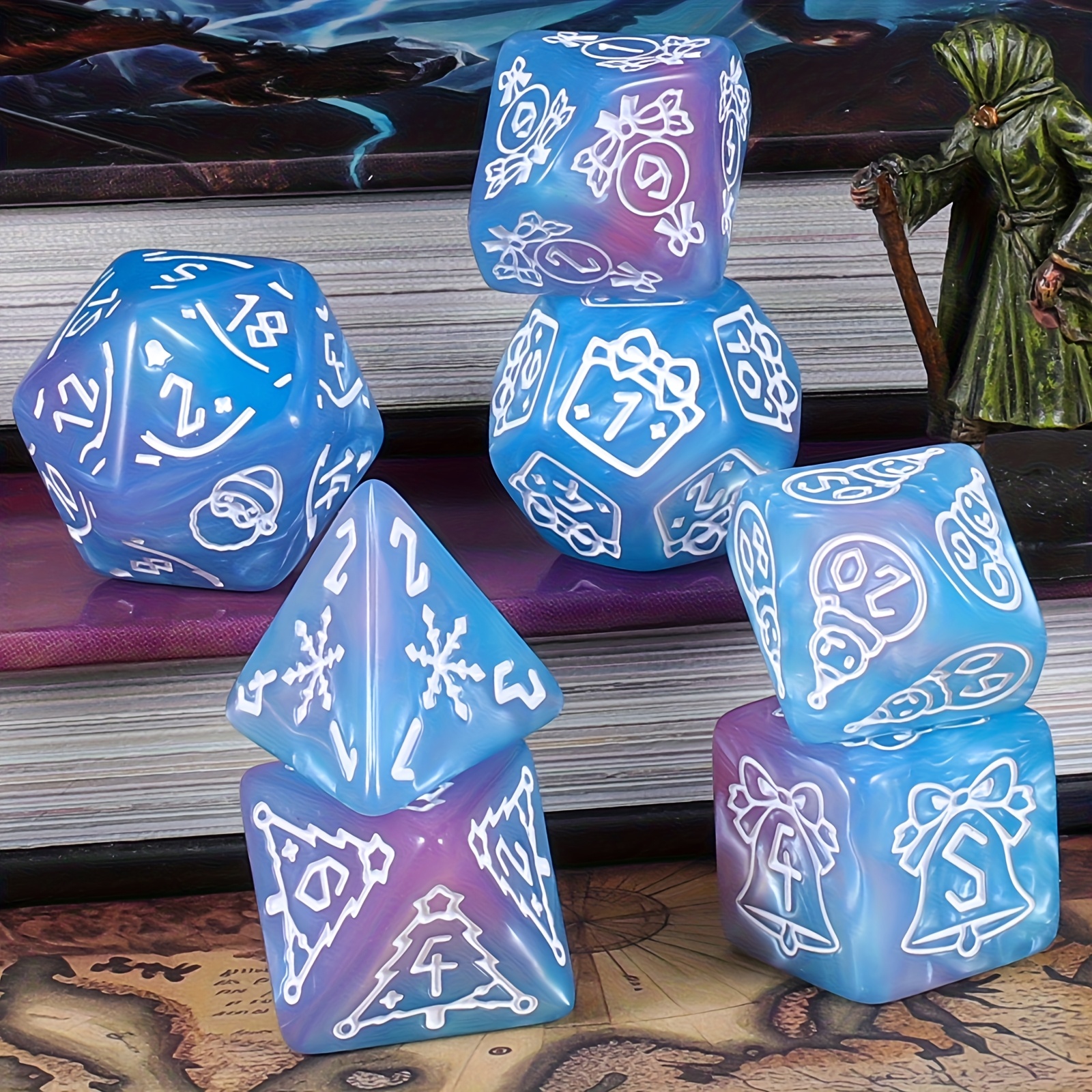 DND Dice Set -7pc Christmas Po - Dice Set Polyhedral ulasan dan harga
